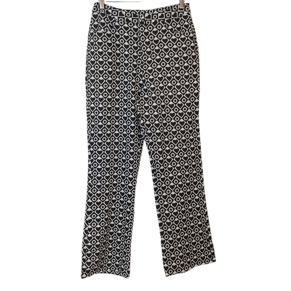 Cider Pants Trousers Womens L Dark Brown Loving Flower Heart Flare‎ Retro 70s - Picture 1 of 7